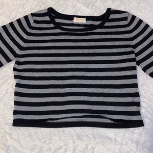 Stripped long sleeve crop top